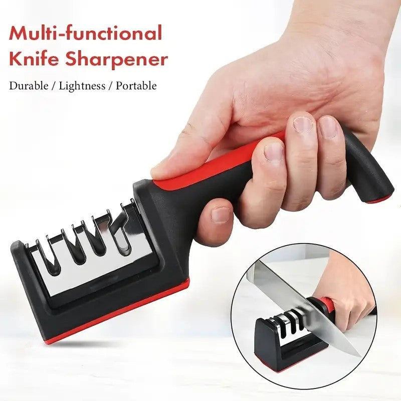 Professional 4-Stage Knife Sharpener: Sharpen Your Knives with Tungsten, Diamond & Ceramic Stones!